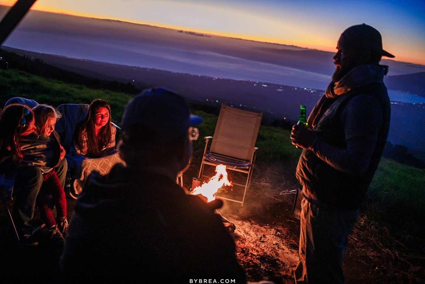 Sunset cookout on Haleakala during Maui family photography session